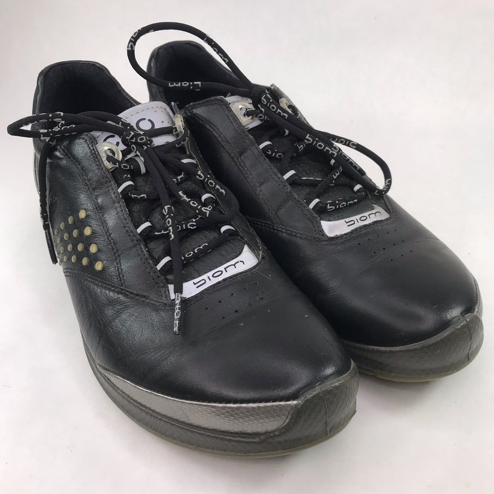 ECCO Biom Women's 10 Black Natural Motion Hydromax Golf Shoes Yak Leather